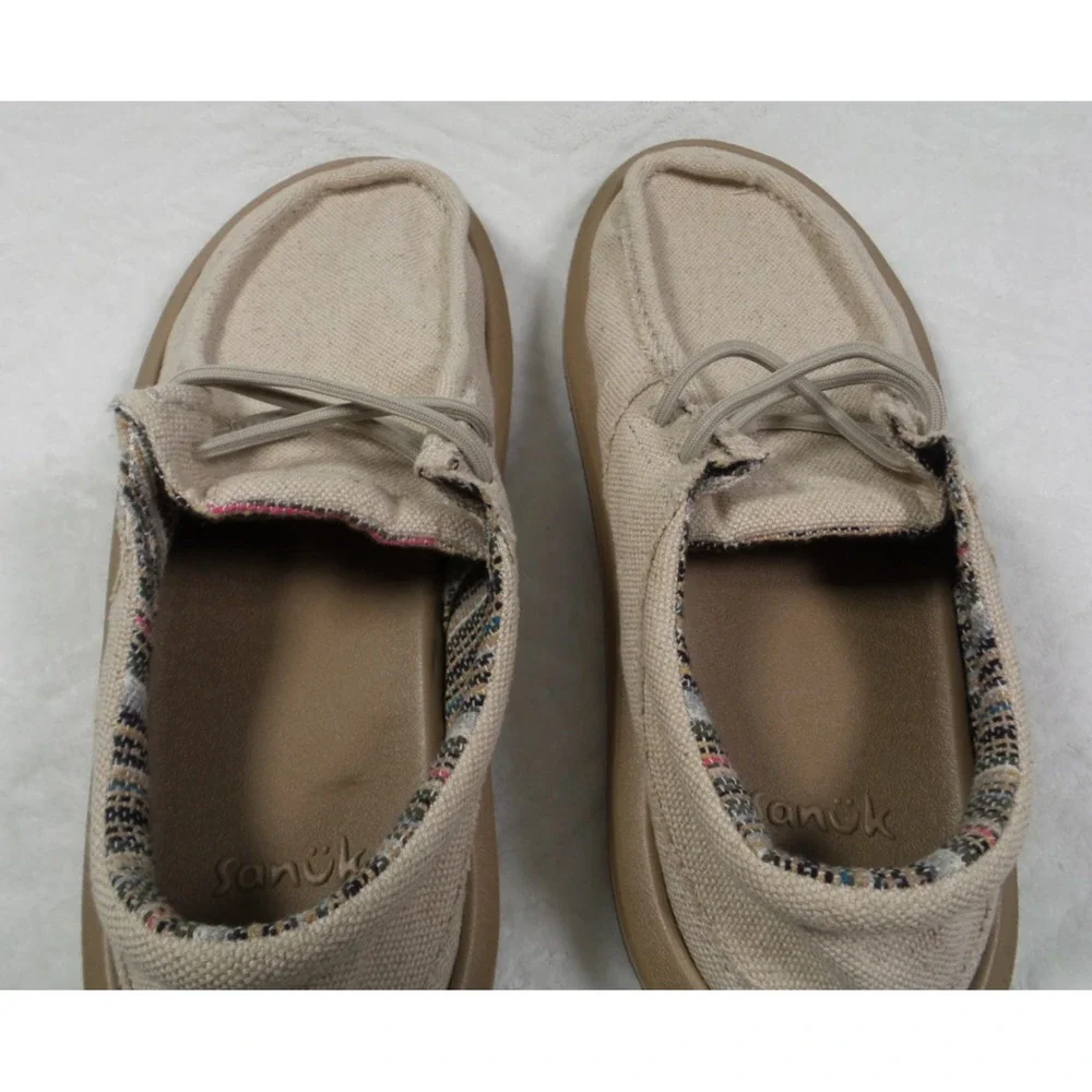 Sanuk Single Fin ST Shoes Mens Size 9 Greige Comfort Loafer Lightweight NWOB